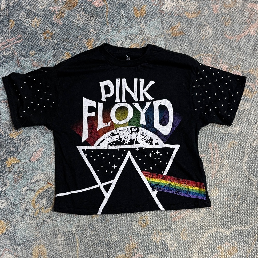 Vintage Pink Floyd Black Graphic studded sleeve T-Shirt